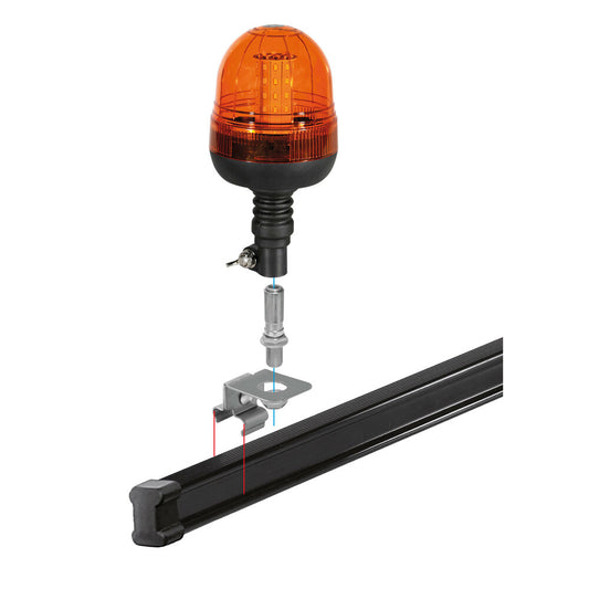 fixation adaptateur pour barres kargo – support lampe pivotante din – système de fixation en détail