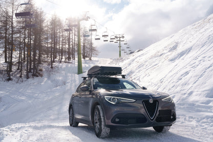 Pack coffre de toit Raya 480 L et barres de toit Renault Captur (A partir de 2020) Pour rails intégrés - Helio - Aluminium