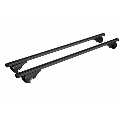 Pack coffre de toit Crub 430 L et barres de toit Volkswagen Touareg (2011 - 2018) Pour barres longitudinales - Helio Noir - Aluminium