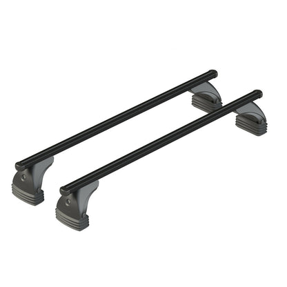 Pack coffre de toit Dory 340 L et barres de toit Audi A6 - 4 portes (2004 - 2011) Pour toit nu - Helio Noir - Aluminium