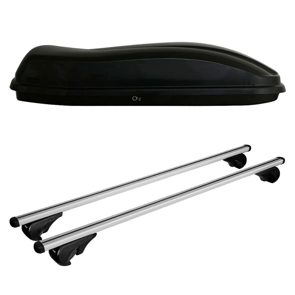 Pack coffre de toit Marlin 530 L et barres de toit Opel E Combo - Cargo (A partir de 2022) Pour barres longitudinales - Helio - Aluminium
