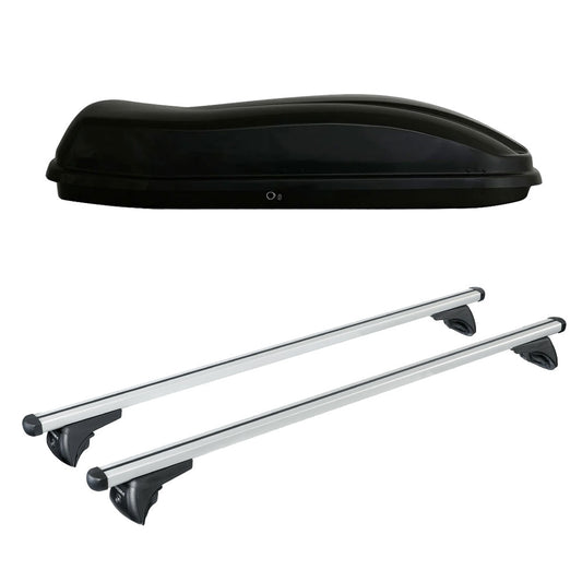 Pack coffre de toit Marlin 400 L et barres de toit Kia XCeed (A partir de 2019) Pour rails intégrés - Helio - Aluminium