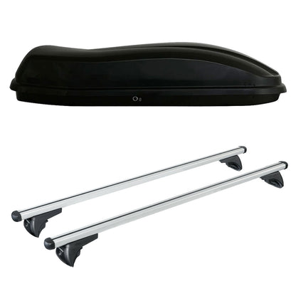 Pack coffre de toit Marlin 530 L et barres de toit Skoda Enyaq (A partir de 2020) Pour rails intégrés - Helio - Aluminium