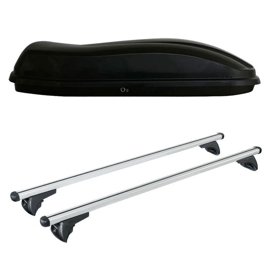 Pack coffre de toit Marlin 530 L et barres de toit Kia XCeed (A partir de 2019) Pour rails intégrés - Helio - Aluminium