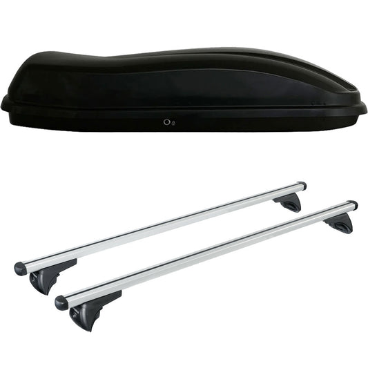 Pack coffre de toit Marlin 680 L et barres de toit Kia XCeed (A partir de 2019) Pour rails intégrés - Helio - Aluminium