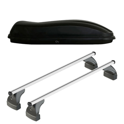 Pack coffre de toit Marlin 480 L et barres de toit Abarth 600 (A partir de 2025) Pour toit nu - Helio - Aluminium