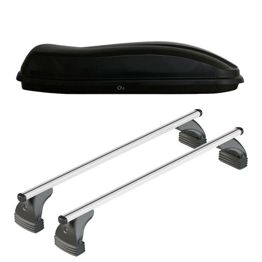 Pack coffre de toit Marlin 480 L et barres de toit Abarth 600 (A partir de 2025) Pour toit nu - Helio - Aluminium