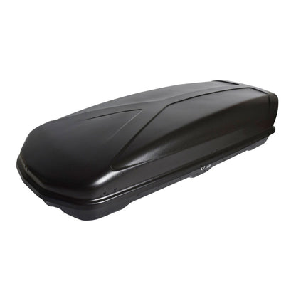 Pack coffre de toit Koral 630 L et barres de toit Audi A6 - Break (2012 - 2018) Pour rails intégrés - Helio - Aluminium
