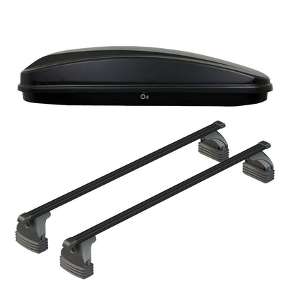 Pack coffre de toit Crub 430 L et barres de toit Toyota Aygo X Wave (2014 - 2019) Pour toit nu - Max Load - Acier
