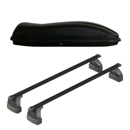 Pack coffre de toit Marlin 400 L et barres de toit Toyota Aygo X Wave (2014 - 2019) Pour toit nu - Max Load - Acier