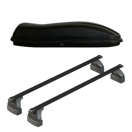 Pack coffre de toit Marlin 400 L et barres de toit Toyota Aygo X Wave (2014 - 2019) Pour toit nu - Max Load - Acier