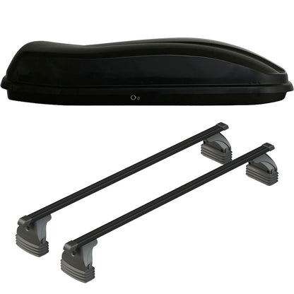 Pack coffre de toit Marlin 680 L et barres de toit Toyota Aygo X Wave (2014 - 2019) Pour toit nu - Max Load - Acier