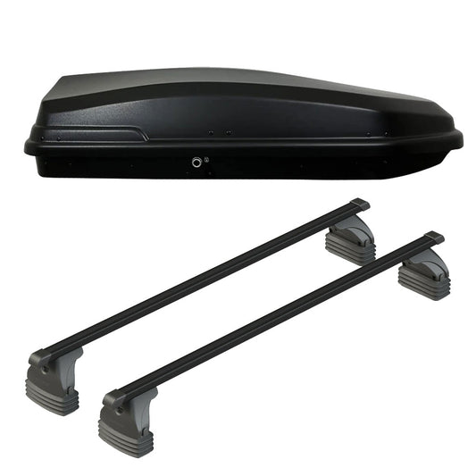 Pack coffre de toit Torpedo 400 L et barres de toit Toyota Aygo X Wave (2014 - 2019) Pour toit nu - Max Load - Acier