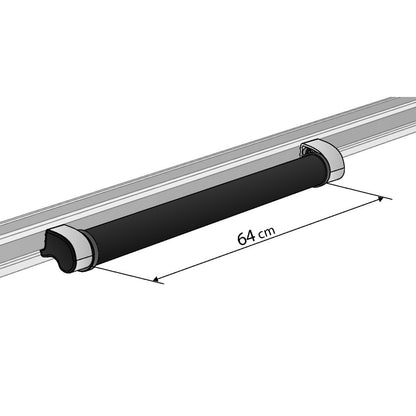 Rouleau arrière 64 cm en métal EPDM pour barres de toit aluminium – Nordrive N11030 KP-0