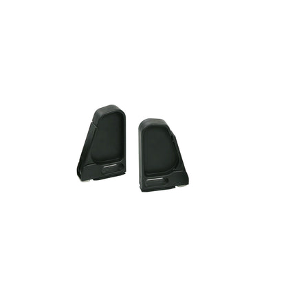 Arrêt de charge coulissant pour barres aluminium Silenzio et Alumia, présenté avec fixation rail-T supérieur pour sécuriser les échelles et planches lors du transport professionnel.
