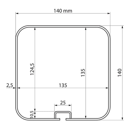Tube 3000 – Porte-tubes aluminium 322 cm pour utilitaires légers