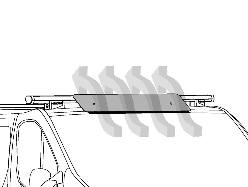 vue detaillee deflecteur aero 95cm pour barres aluminium kargoplus