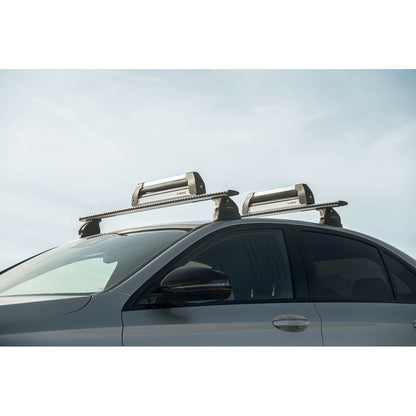 Pack porte skis Nordic King Aluminium et barres de toit Renault Scenic E Tech (A partir de 2023) - Pour rails intégrés - Helio Aluminium