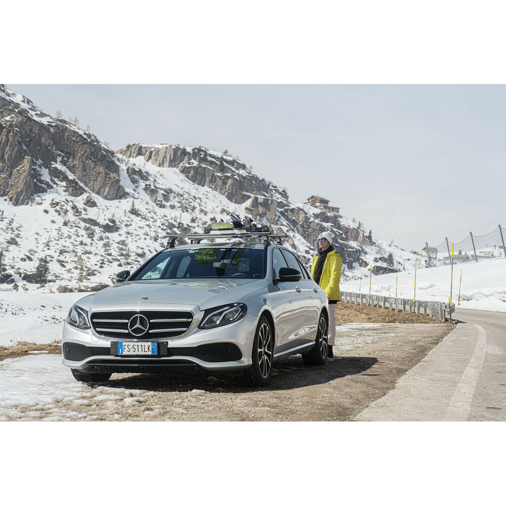 Pack porte skis Nordic King Aluminium et barres de toit Renault Scenic E Tech (A partir de 2023) - Pour rails intégrés - Helio Aluminium