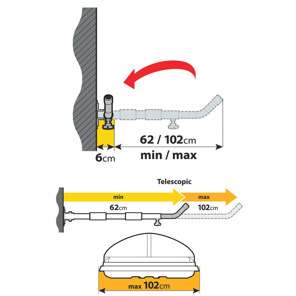 2× supports muraux coffre de toit – Horizontal