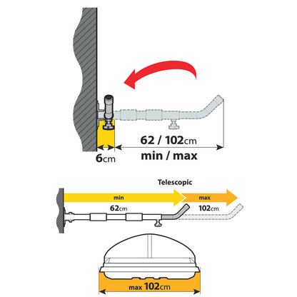 2× supports muraux coffre de toit – Horizontal