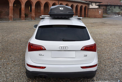 Pack coffre de toit Torpedo 400 L et barres de toit Kia Optima - Break (2016 - 2019) Pour rails intégrés - Helio - Aluminium