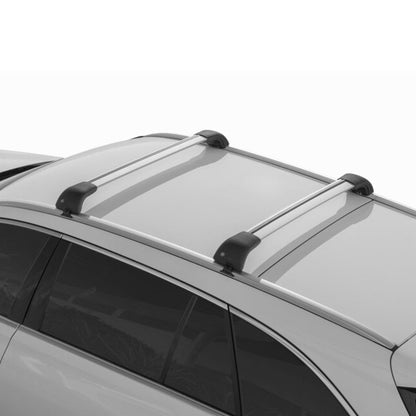 Pack coffre de toit Dory 340 L et barres de toit Audi Q7 (2006 - 2015) Pour rails intégrés - Origine - Aluminium
