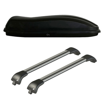 Pack coffre de toit Marlin 530 L et barres de toit Mercedes Vito - Van (A partir de 2015) Pour barres longitudinales - Origine - Aluminium