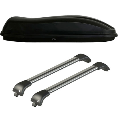 Pack coffre de toit Marlin 680 L et barres de toit Mercedes Vito - Van (A partir de 2015) Pour barres longitudinales - Origine - Aluminium