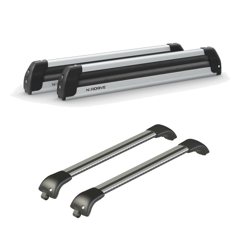 Pack porte skis Pro Slider Aluminium et barres de toit Mercedes Vito Tourer (A partir de 2015) - Pour barres longitudinales - Origine Aluminium