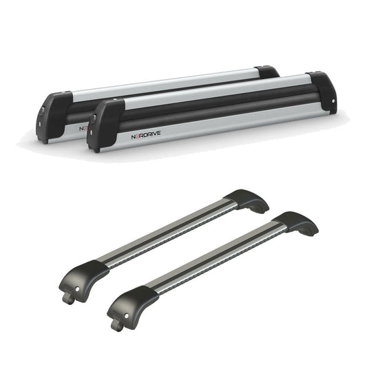 Pack porte-skis Pro Slider Nordrive aluminium – support pour 6 paires de skis ou 4 snowboards – pour Mercedes Vito Tourer A partir de 2015 - vue porte skis et barres de toit