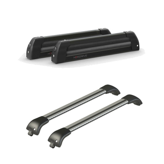 Pack porte-skis Nordic King Nordrive aluminium noir – support pour 4 paires de skis ou 2 snowboards -pour Mercedes Vito Tourer A partir de 2015 – vue porte skis et barres de toit