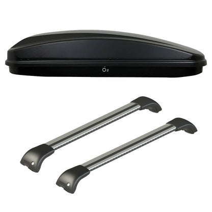 Pack coffre de toit Crub 430 L et barres de toit Audi Q6 E-Tron (A partir de 2024) Pour rails intégrés - Origine - Aluminium