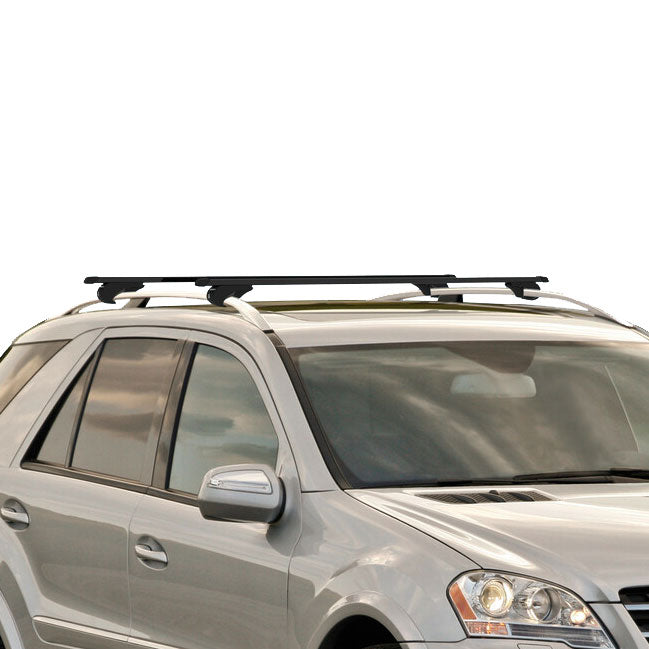 Pack coffre de toit Dory 340 L et barres de toit Mercedes GL (2006 - 2016) Pour barres longitudinales - Quadra - Acier