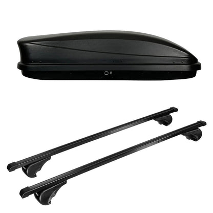 Pack coffre de toit Dory 340 L et barres de toit Mercedes GL (2006 - 2016) Pour barres longitudinales - Quadra - Acier