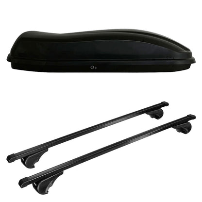 Pack coffre de toit Marlin 530 L et barres de toit Mercedes GL (2006 - 2016) Pour barres longitudinales - Quadra - Acier