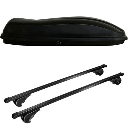 Pack coffre de toit Marlin 680 L et barres de toit Mercedes GL (2006 - 2016) Pour barres longitudinales - Quadra - Acier