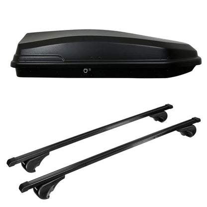 Pack coffre de toit Torpedo 400 L et barres de toit Mercedes GL (2006 - 2016) Pour barres longitudinales - Quadra - Acier