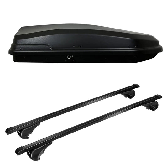 Pack coffre de toit Torpedo 400 L et barres de toit Mercedes GL (2006 - 2016) Pour barres longitudinales - Quadra - Acier