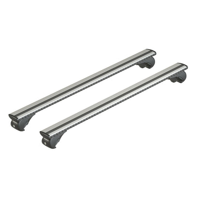 Pack coffre de toit Raya 480 L et barres de toit Ford Focus - Break (1999 - 2004) Pour barres longitudinales - Silenzio - Aluminium