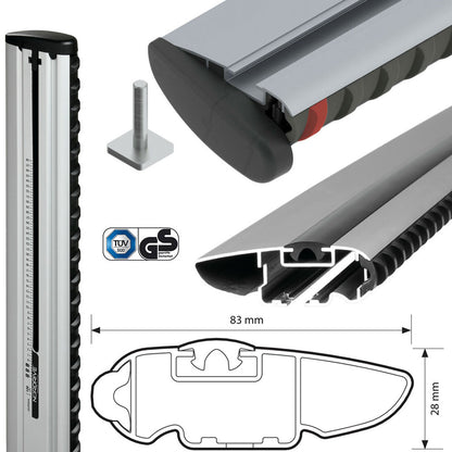 Barres de toit Alfa Romeo 156 Sportwagon (2000 - 2007) - Pour barres longitudinales - Silenzio Aluminium