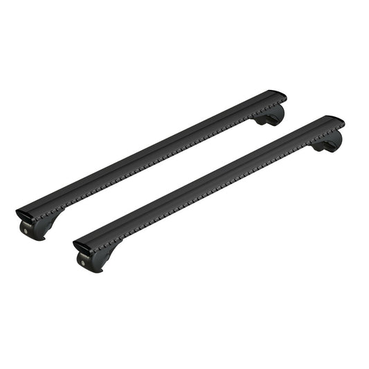 Barres de toit Alfa Romeo 156 Crosswagon (2004 - 2007) - Pour barres longitudinales - Silenzio Noir Aluminium