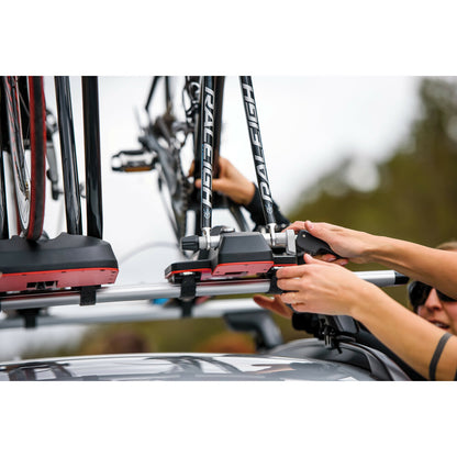 Yakima HighSpeed : porte-vélos de toit noir à fixation par la roue avant