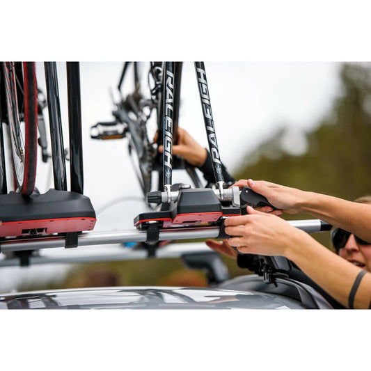 Yakima HighSpeed : porte-vélos de toit noir à fixation par la roue avant